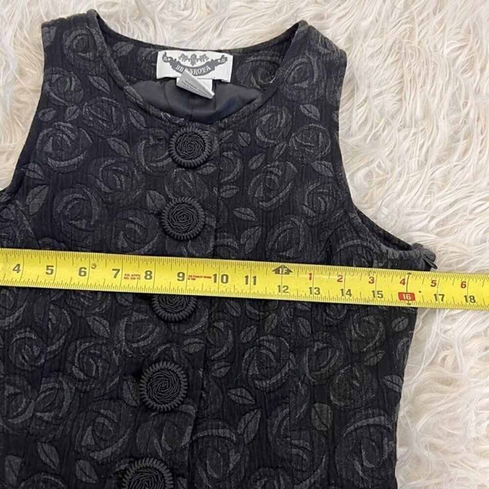 BB Dakota Grey & Black Brocade Sleeveless Fit & Flare Mini Dress Size Medium - Picture 5 of 11